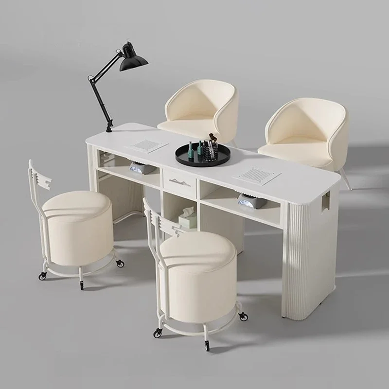 Minimalist European Nail Table Vacuum Cleaner Designer Reception Nail Table Storage Replica Scrivania Unghie Trendy Furniture