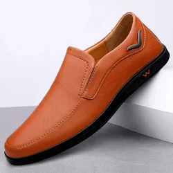 Fashion men's handmade casual slip on shoes genuine leather men loafers outdoor comfortable breathable Men loafers shoes