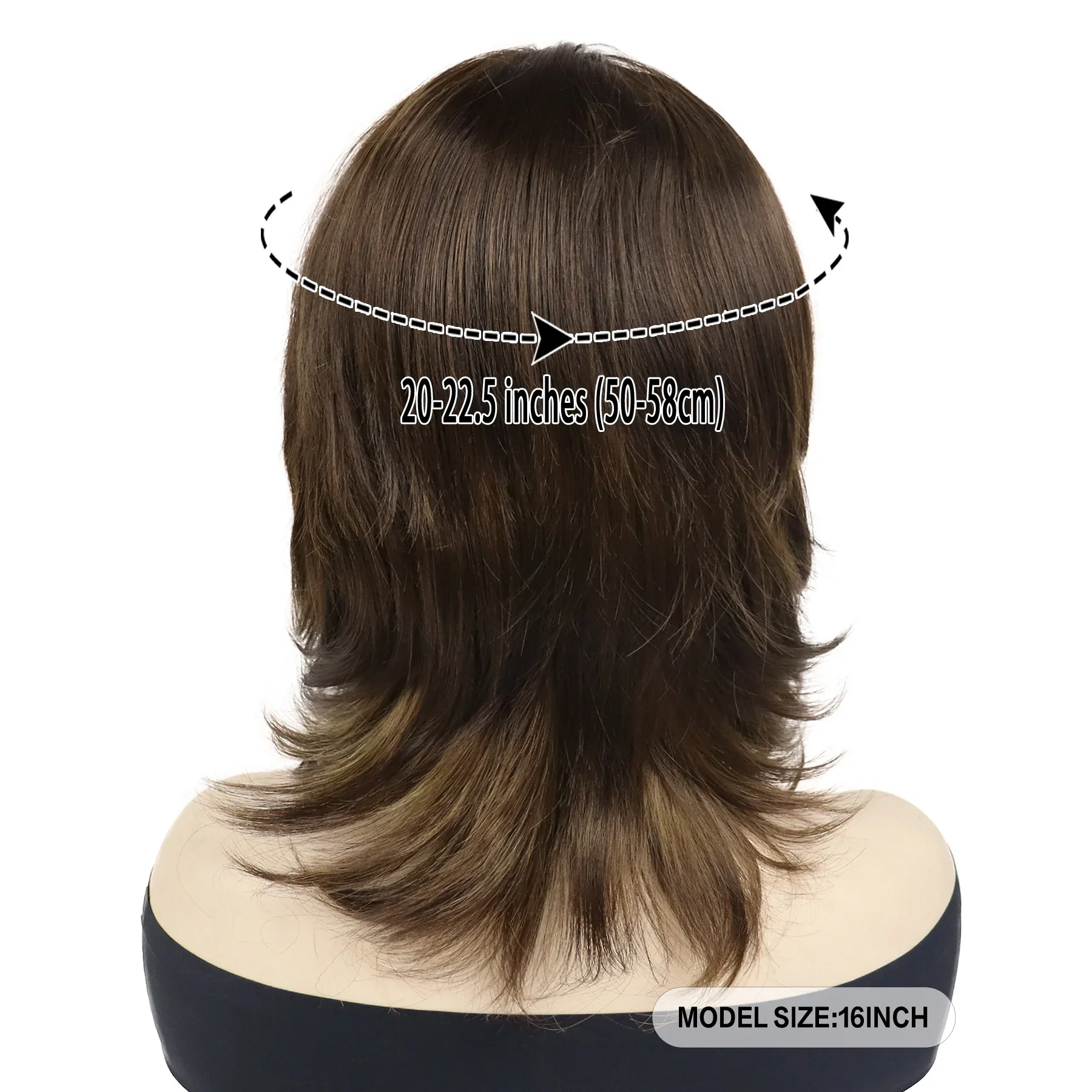 Mixed Brown Wigs for Women Synthetic Hair Shoulder Lenght Wig with Bangs Natural Straight Hairstyle Mommy Wigs Clearance Sale