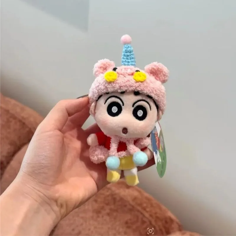 Miniso Kawaii lindo crayón Shin-chan traductor colgante muñeco de peluche llavero de coche lindo bolso colgante de coche regalo de cumpleaños para niños