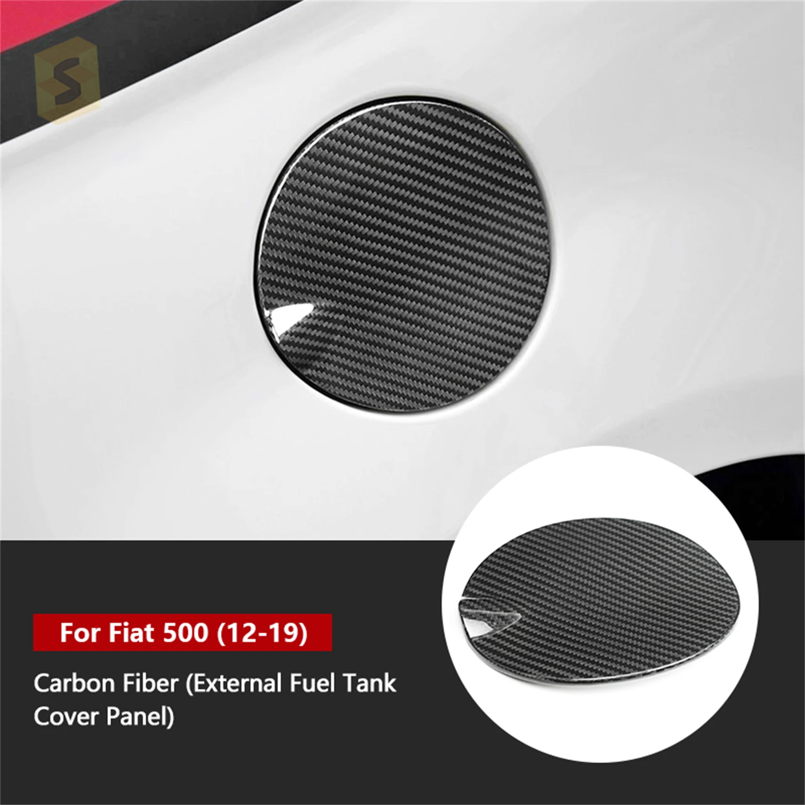 Fuel Tank Cap Decorative Trim Cover For Fiat 500 Abarth 595 2012-2019