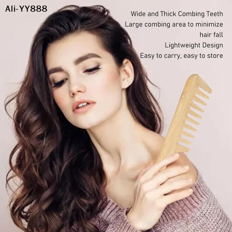 【A】1/3/4Pcs Handmade Bamboo Anti-Static Combs Set Natural Bamboo Comb For Women Men Hair Beard Wood Combs For Teasing Strands