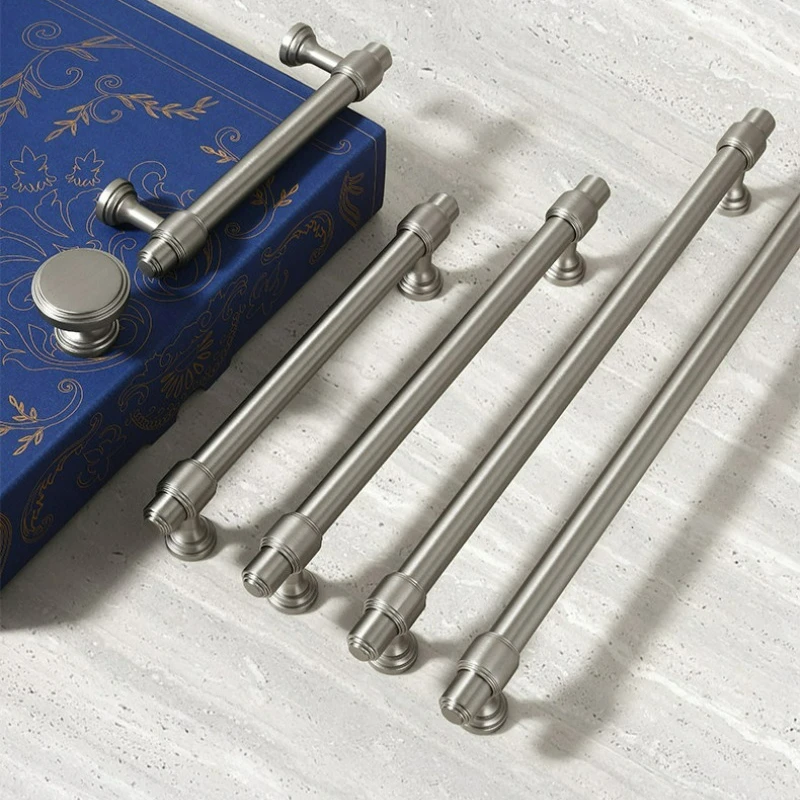 Simple Nickel Brushed Handle Wardrobe Drawer Handle Metal Matte Silver Brass Handle Wardrobe Door 5
