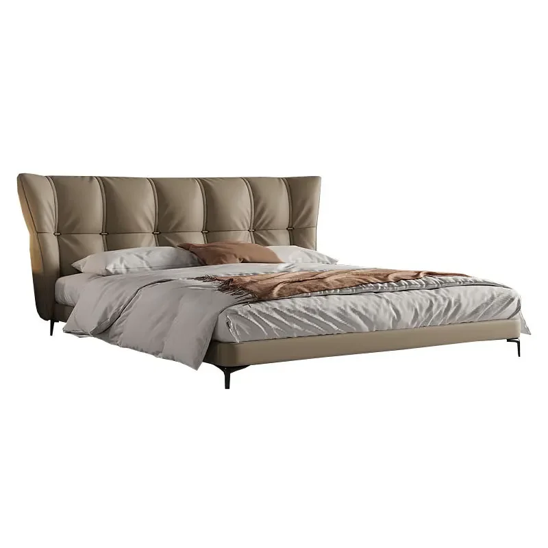 

Italian leather bed modern simple high-end soft bag master bedroom bed