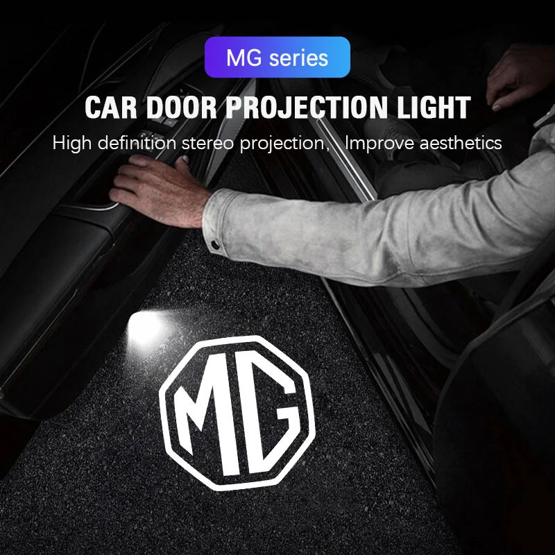 2 قطعة باب السيارة كشاف ضوء LED HD ترحيب ضوء ل MG 4 5 6 7 Cyberster ES5 ONE MG5 العقرب ZS HS MARVEL-R هيكتور EZS MG3 EV #1