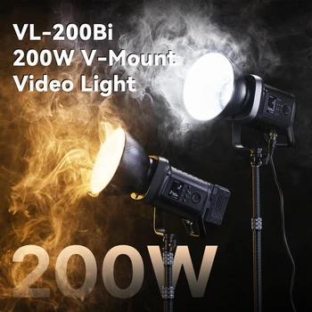 Ulanzi VL-200Bi 200W lumière vidéo à montage en V avec contrôle sans fil CRI 95 + 2700K-6500K CCT pour la photographie en direct lumière COB