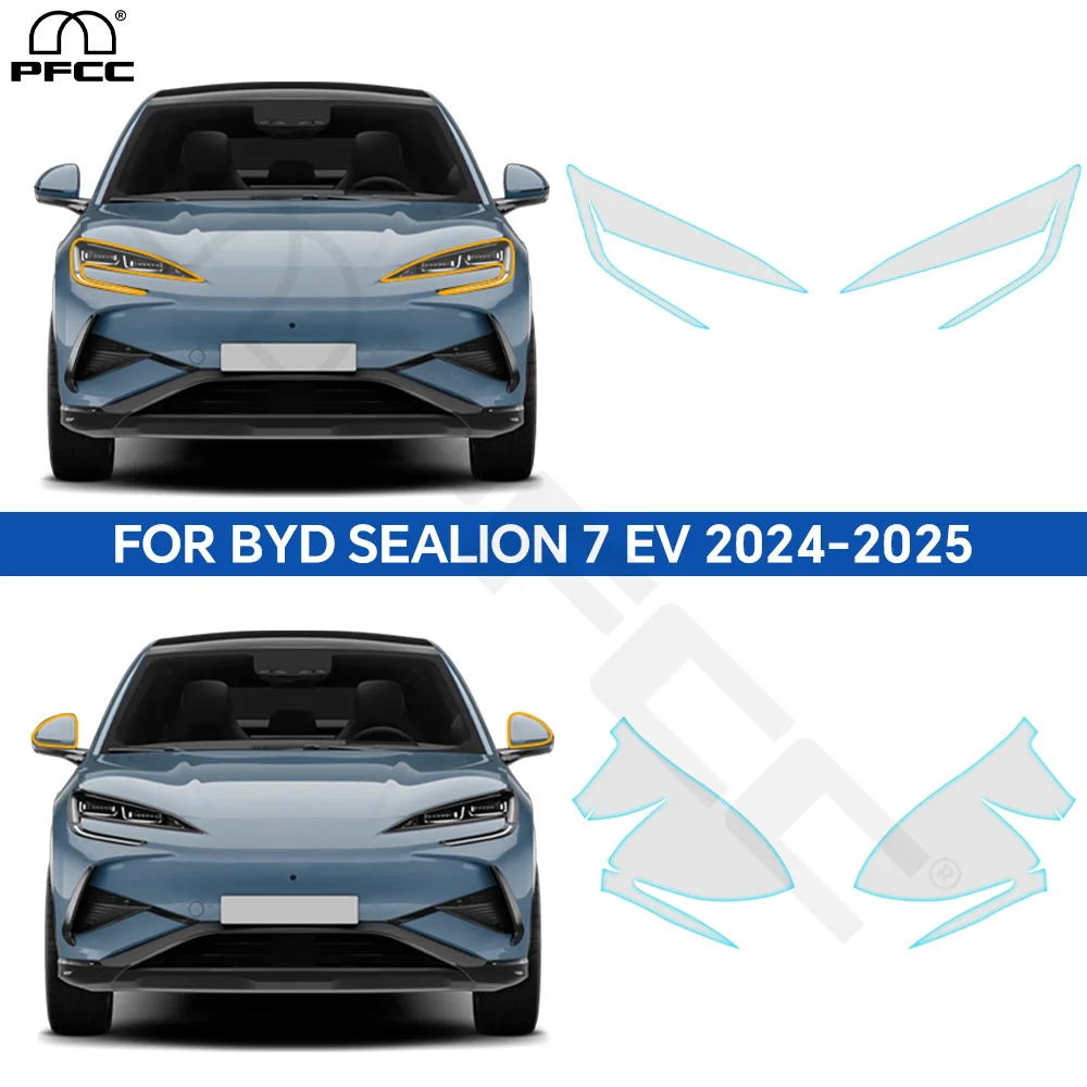 

For BYD Sealion 7 EV 2024-2025 PPF Clear B Pillars Headlight PreCut Car Paint Protection Film Transparent Invisible Accessories