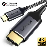 QGeeM USB C to HDMI Cable 4K USB Type C to HDMI Adapter USB C HDMI Cable Thunderbolt 4 Converter for laptop TV projector Monitor