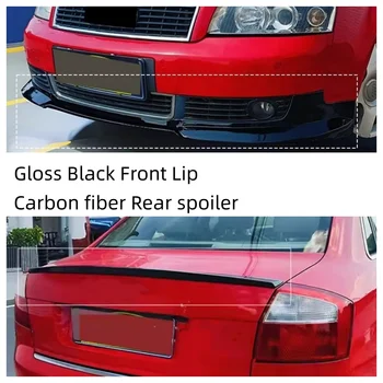 For Audi A4 B6 2003 modified Car gloss black Front lip Surround Carbon fiber Rear spoiler auto accessories