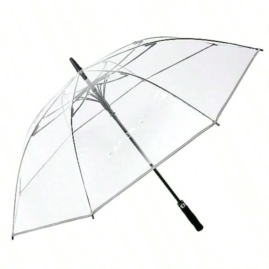 

62 Inch Clear Golf Umbrella Transparent Auto Open Large Stick Umbrella Oversized Windproof Waterproof With Sleeve For Women Men