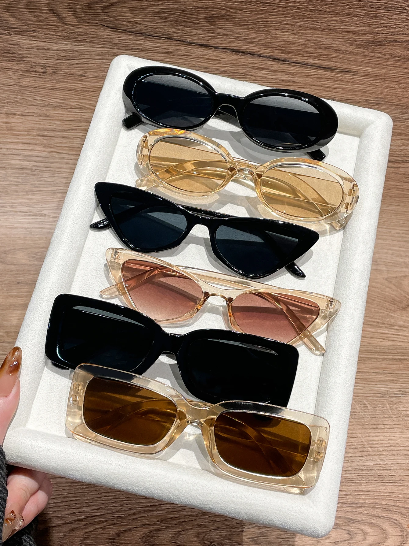 6PCS Unisex Retro Rectangle Frame Glasses for Men And Women Suitable for Daily Matching And Street Photography Use