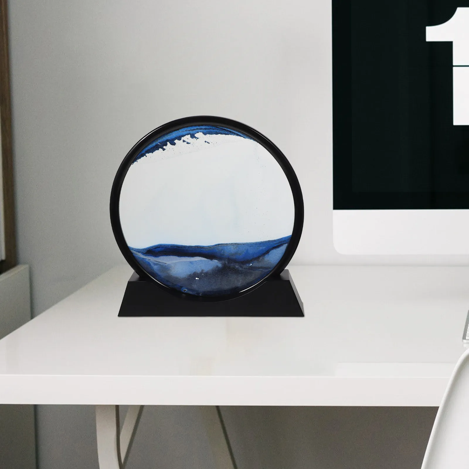 

Динамический 3D-пейзаж из движущегося песка: декоративный элемент для дома и офиса, успокаивающий песочный ландшафт для украшения стола