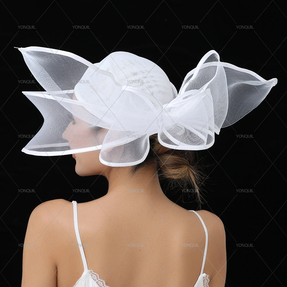 Fashion Women's 35CM Wedding Fascinator Millinery Hat Headwear with Flower Hair Accessory Base Headpiece 2025 New Ladies Style