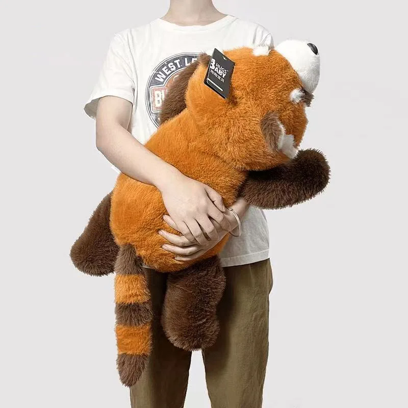 1pc 30-60cm Cute Giant Panda Foxes Little Raccoon Plush Toys Lifelike Fluffy Lying Animals Doll for Kids Xmas Gifts Room Decor