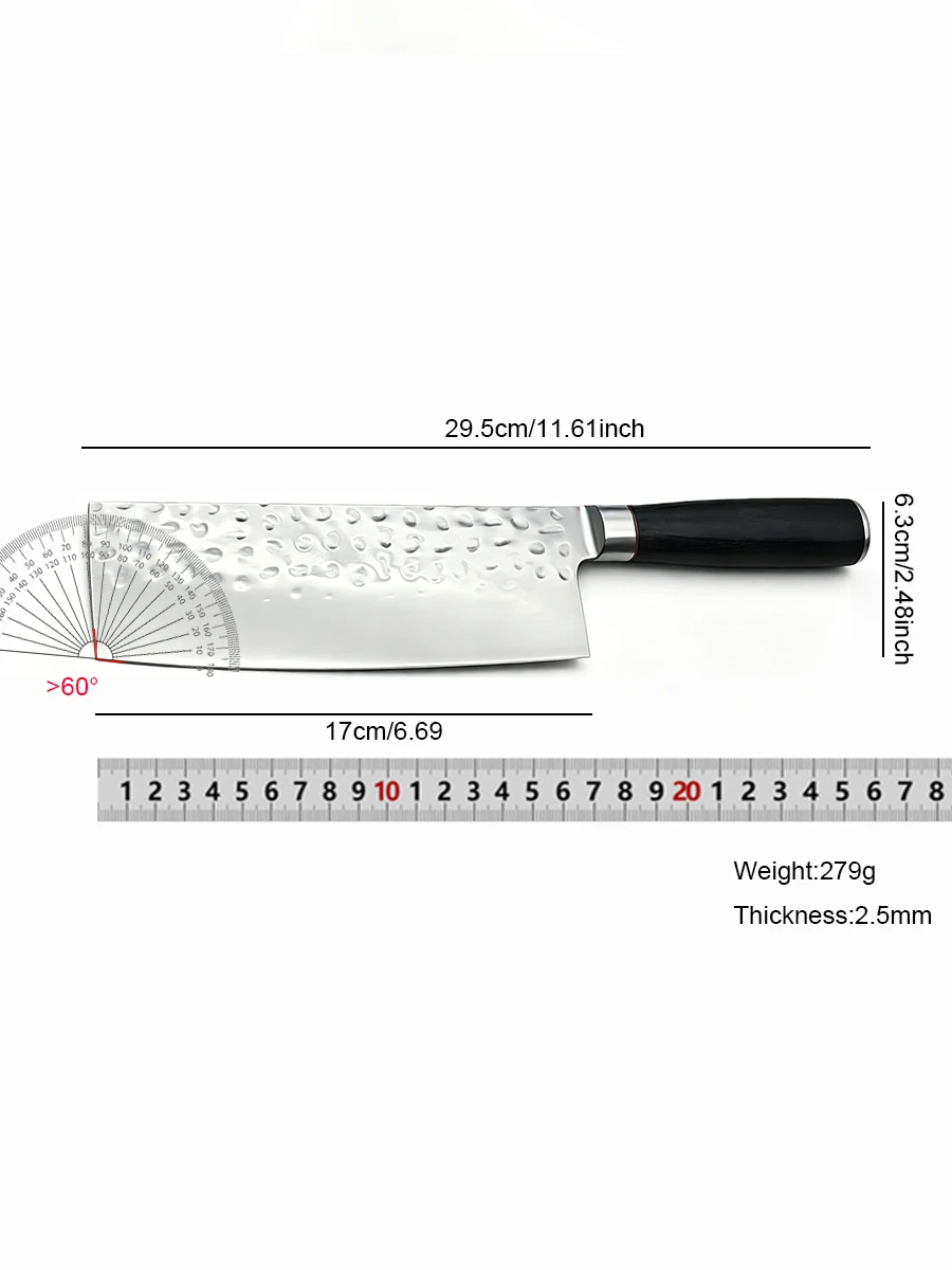 Forged Japanese Chef Knife Professional Kitchen Slicing Meat Cleaver Cooking Nakiri Knife with Wood Handle