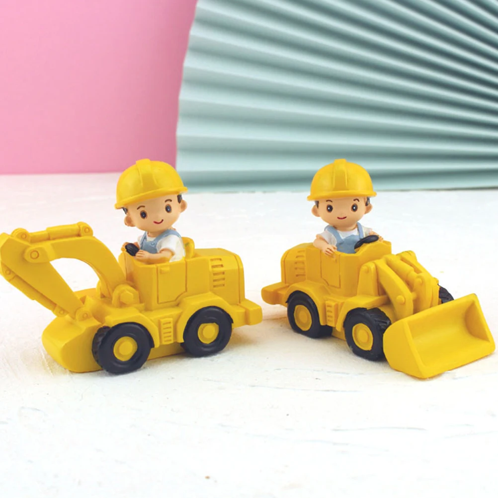 

Cartoon Cake Decoration Bulldozer Decorations Home Ornament Decorate Yellow