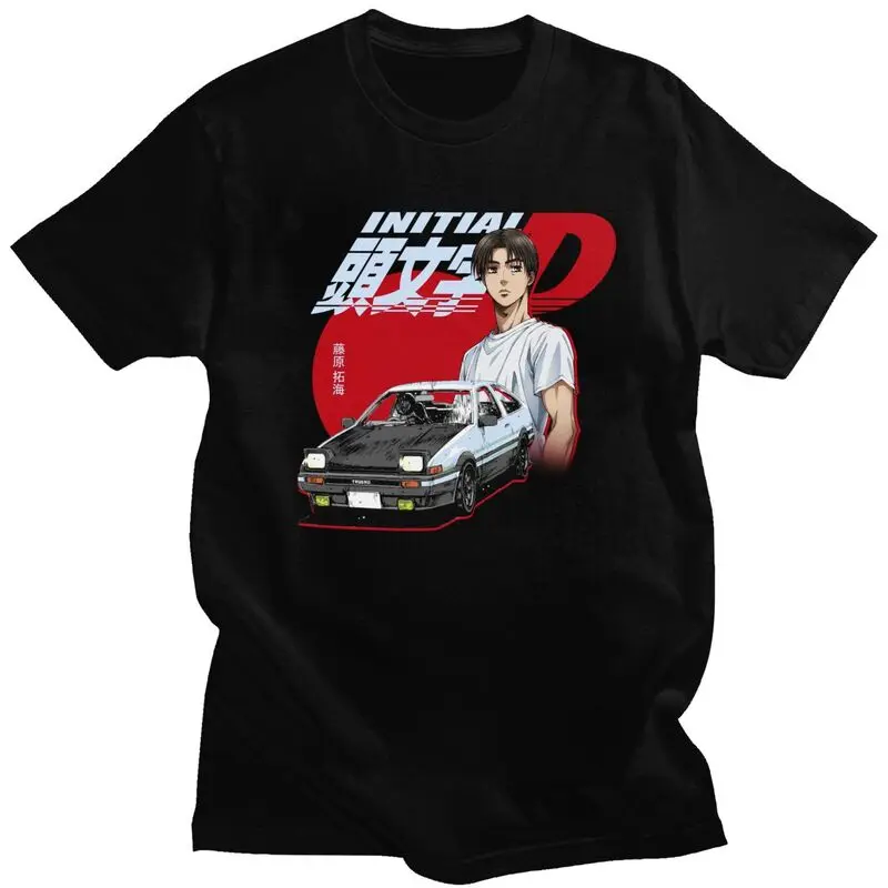 Custom Anime Initial D T Shirt for Men Tshirt Casual Tee Short Sleeve T-shirt Slim Fit Clothing