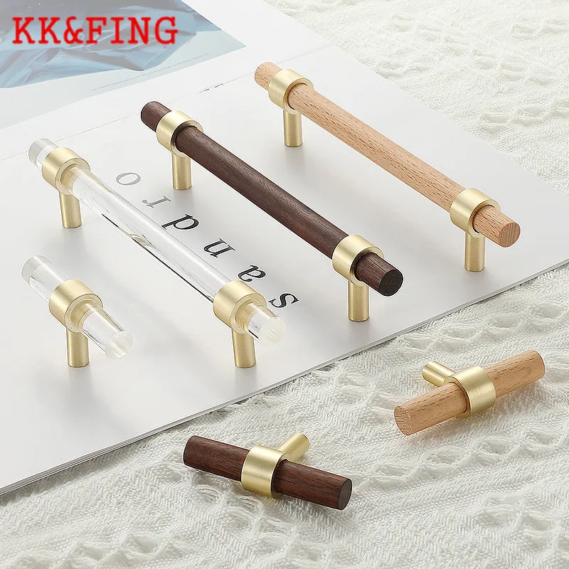 KK&FING 1 PC Acrylic Furniture Door Handles Zinc Alloy Cabinet Drawer Knobs Cupboard Wardrobe Door Wood Pulls Furniture Hardware