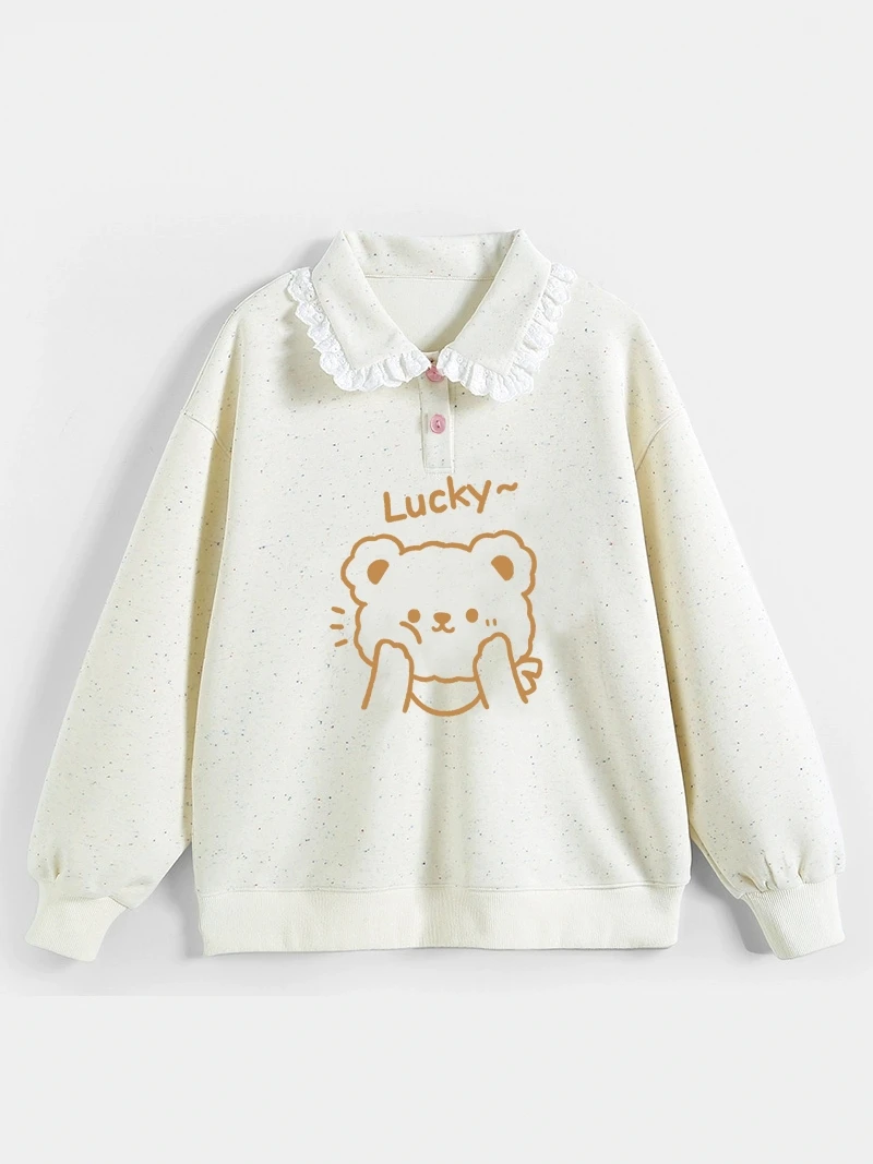 

Женская толстовка с цветочным принтом, рюшами и вставками, с длинным рукавом, в студенческом стиле, удобная, свободного кроя