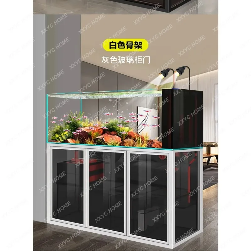 

YDZFish Farm Equipment Aquarium Minimalist Design Decoration Ornamental Fish Aquarium Living Room Glass Furniture El Acuario
