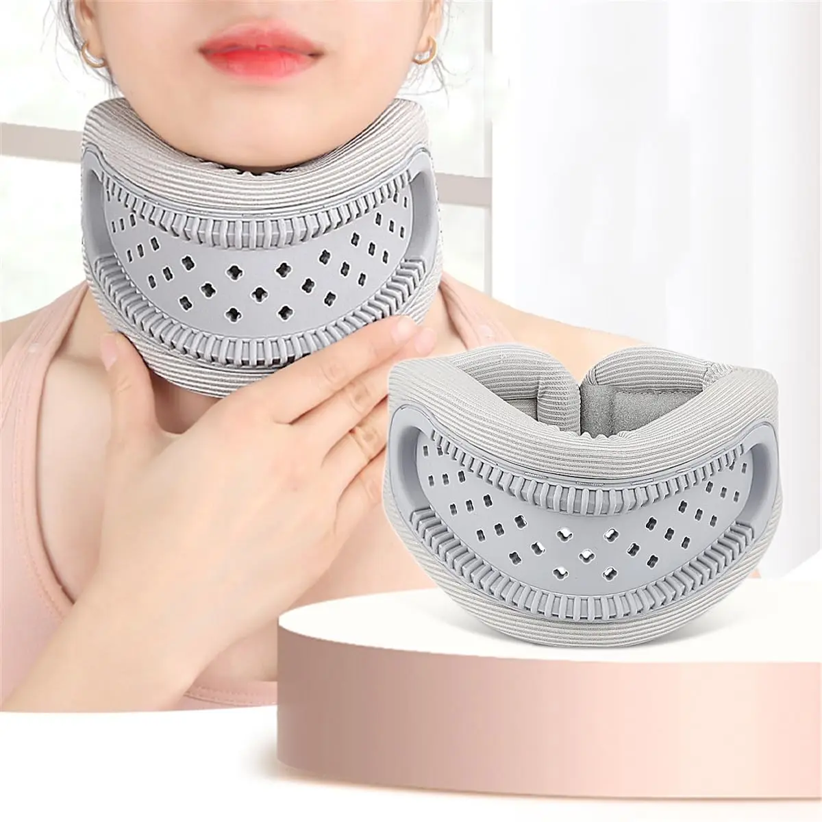 

Neck Brace,Soft Adjustable Cervical Collar Neck,Protectors Wraps Keep Vertebrae Stable,Women Men Cervical Spine Pressure Relief