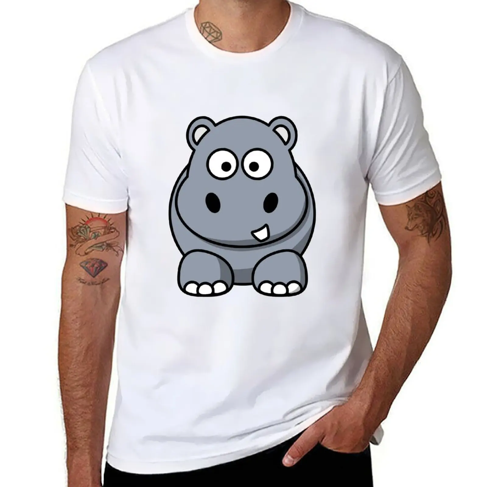 

Cartoon Hippo T-Shirt man t shirts high quality luxury brand t shirt man designer T-Shirt