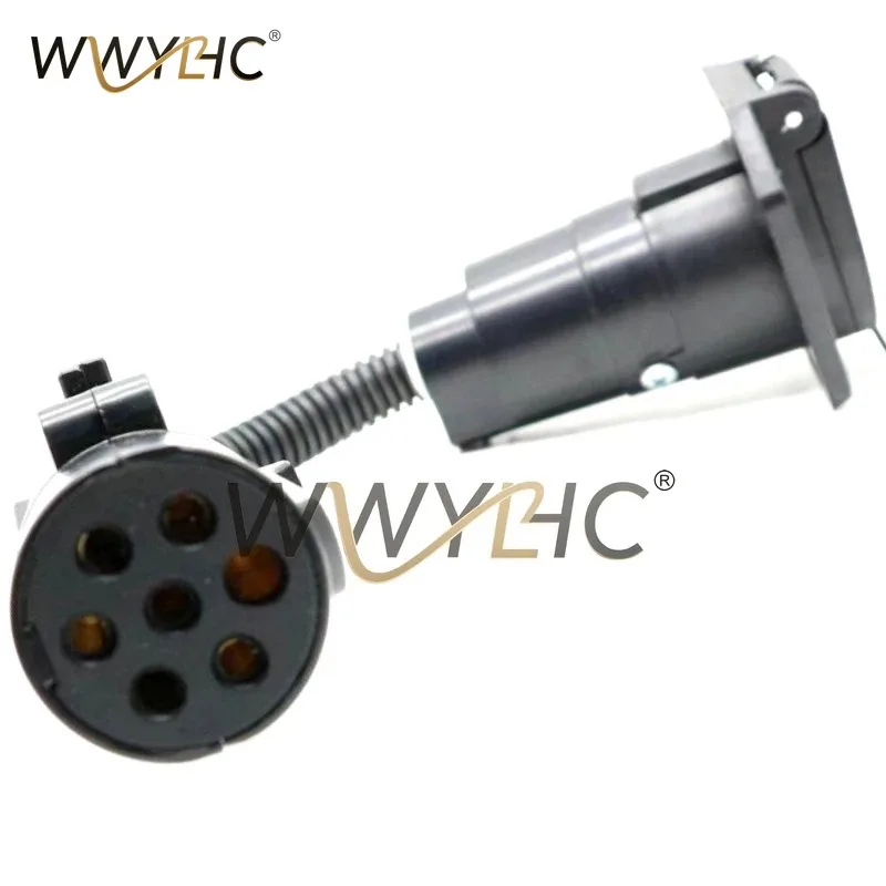 Suitable for Trailer Plug Adapter, 7-pin Circular Hole To RV7-pin Blade Socket Trailer Converter