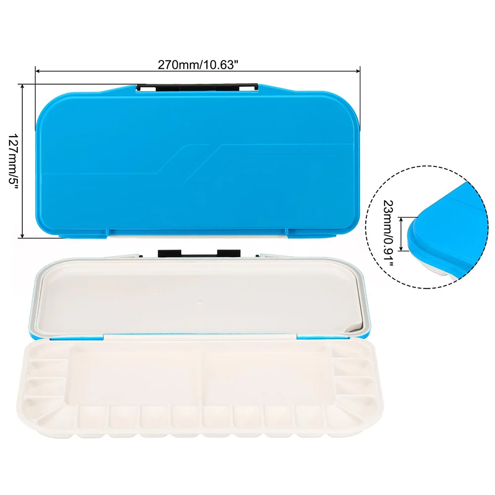 18 Wells Paint Storage Box, Airtight Folding Detachable with 3 Extra Area Painting Palette for Watercolor Gouache Acrylic Oil