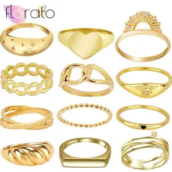 24k Gold-Plated Silver Bling Minimalist Multiple Styles CZ Finger Ring For lovers' Anniversary Engagement Ring Gift Fine Jewelry