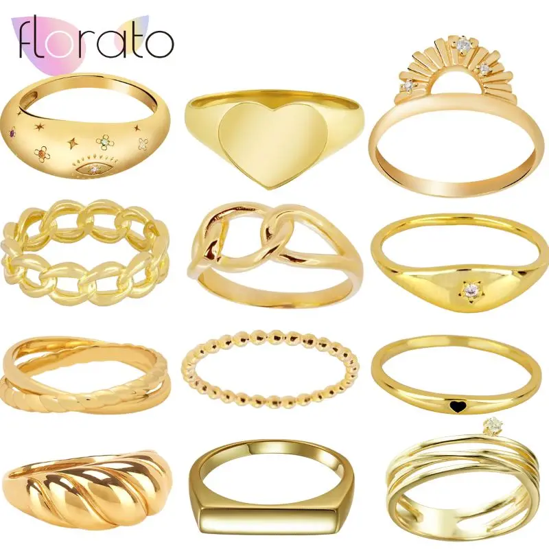 Pozłacane 24-karatowym złotem srebrny Bling minimalistyczny wiele stylów CZ palec serdeczny dla zakochanych rocznica pierścionek zaręczynowy prezent Fine Jewelry