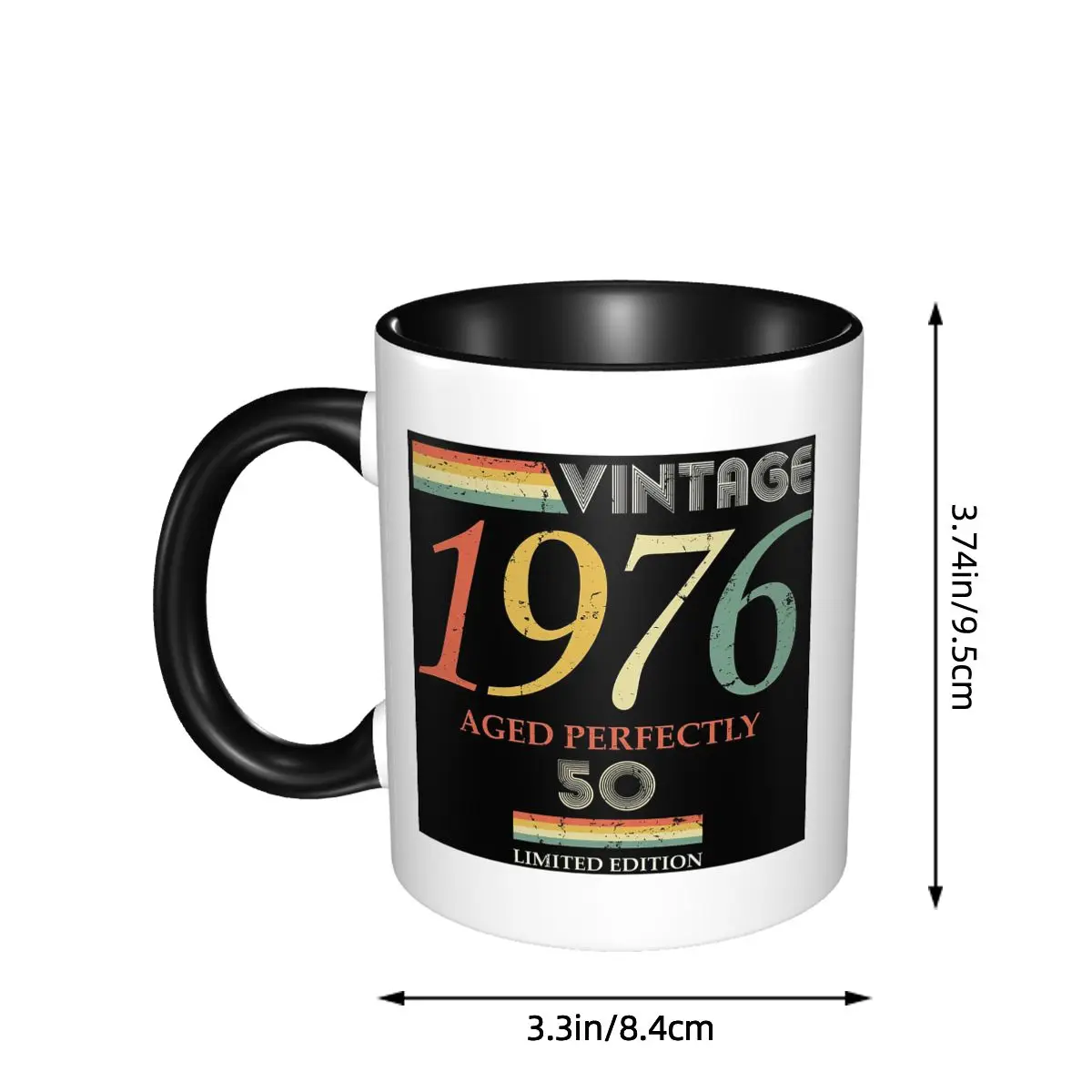 Vintage 1976 50th Birthday Aged Perfectly Gift Mug Funny Ceramic Coffee Cups Tea Mugs Milk Cup Drinkware Gift for Woman Man