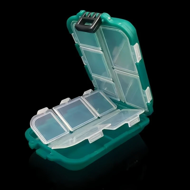 10 slot fishing lure box Small Tackle Organizer,Detachable Compartments Plastic Boxes,Fishing Tackle Storage Box,Nail Tip Box,5.04 * 2.36 * 0.9in(Pink white buckle) : Sports & Outdoors The tackle box features clear plastic Kingdom Fishing Tackle Boxes 10