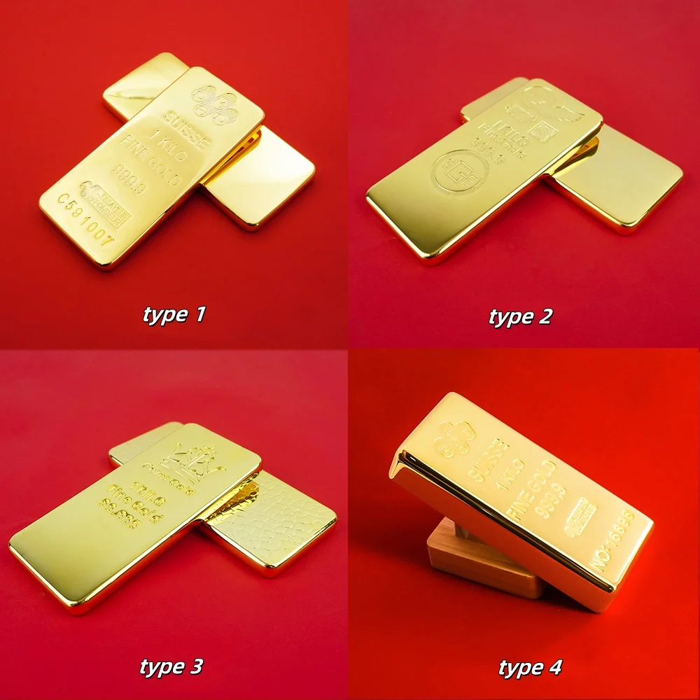 

1:1 Швейцария 1 кг позолоченный стержень золотой слиток с различными серийными цифрами реплика швейцарской герметичной упаковки ремесленные сувениры