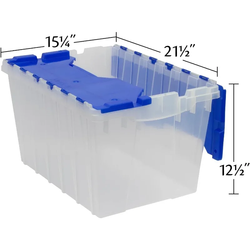 Akro-Mils 98486 Plastic Storage Container 12 Gallon KeepBox with Hinged Attached Lid, 21-1/2 Inch x 15-Inch x 12-1/2 Inch