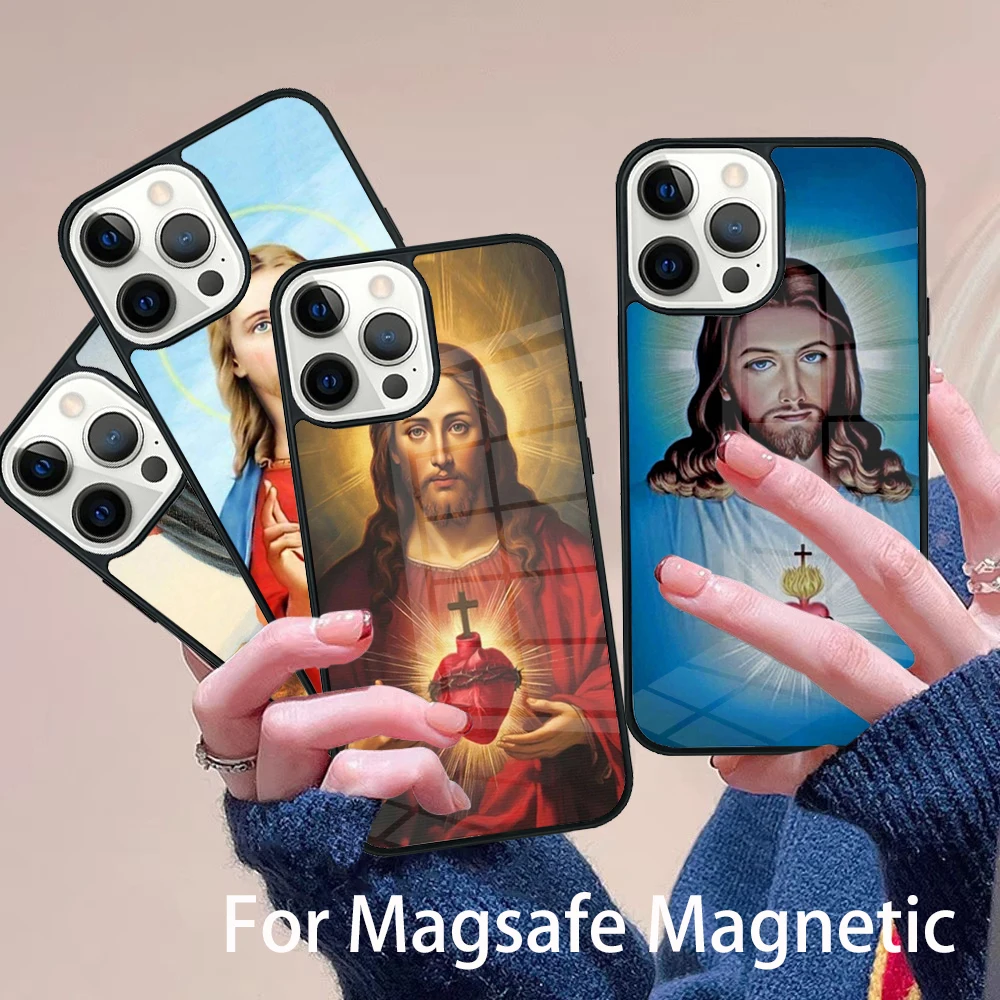 

Divine Mercy Jesus Phone Case Magesafe Magnetic Wireless Charge Cover For IPhone 16 11 12 13 14 15 Pro Max Plus Mini