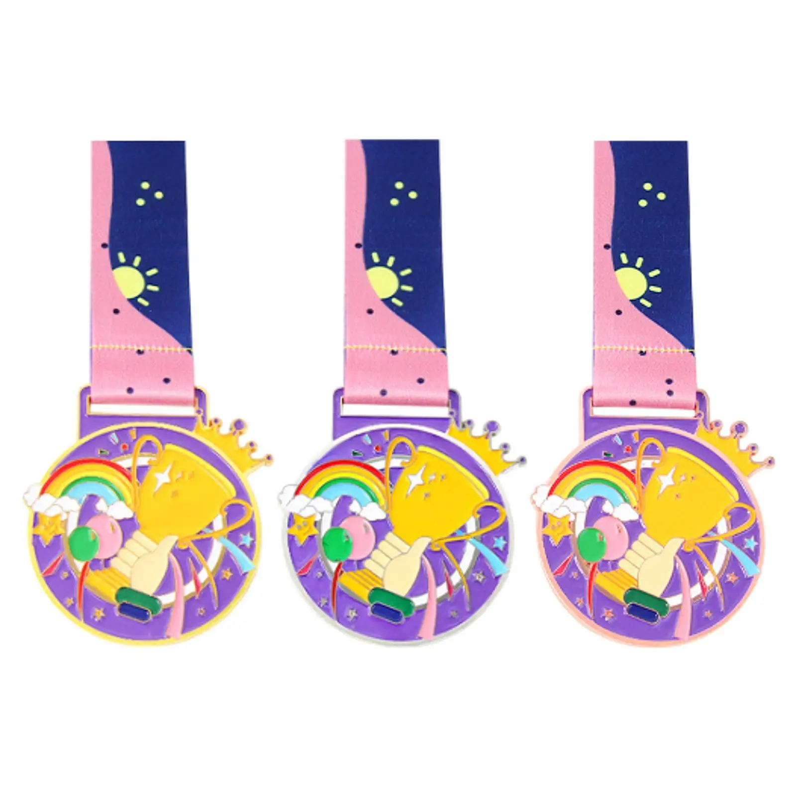 Kids Winner Medal Zinc Alloy Engraved Team Award Trophy for School Event Sports Party Favor