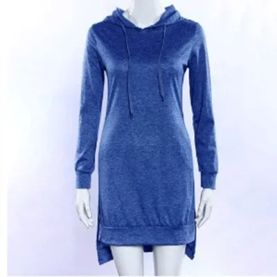 Women's  Hooded Long Sleeve Hoodie Dress Side Slit Loose Fit Casual Daily Wear Autumn Winter Fashion Pullover