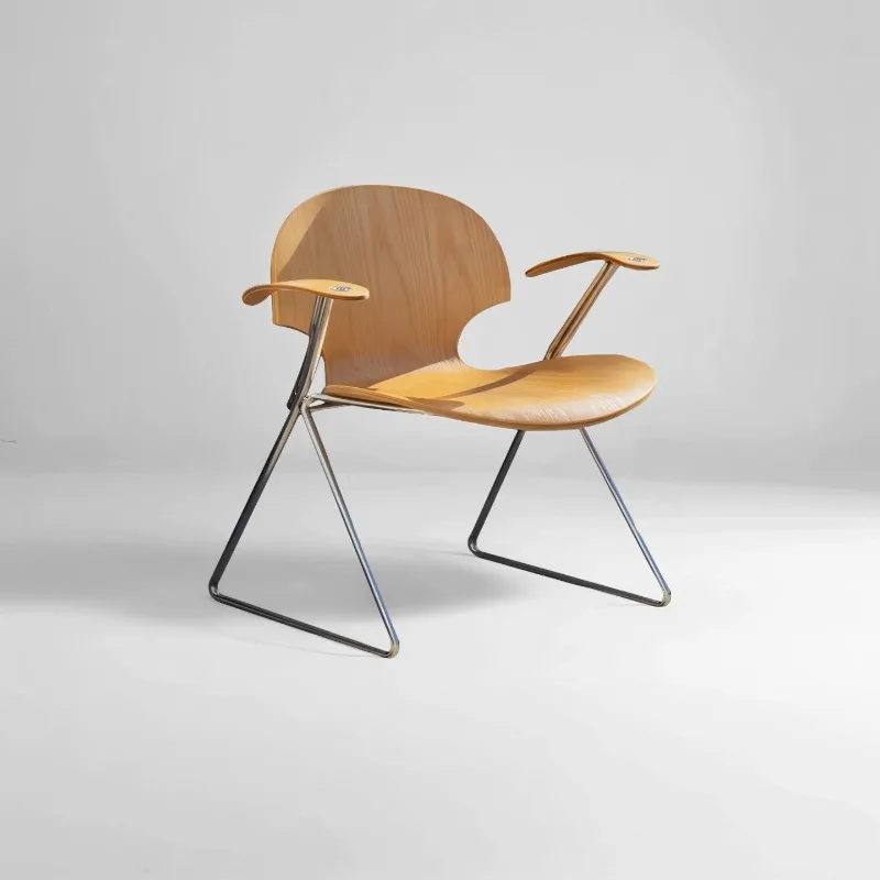 

Mid-Century Bauhaus Style Leisure Dining Chair with Stainless Steel Legs Sillas De Comedor Dinning Table Chairs Lounge Chair