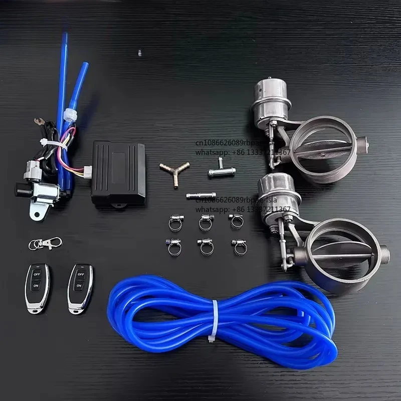 Stainless Steel 51/63/76/89/102mm Electronic Exhaust Flap With Remote Controller Switch Vacuum Valve for Cars