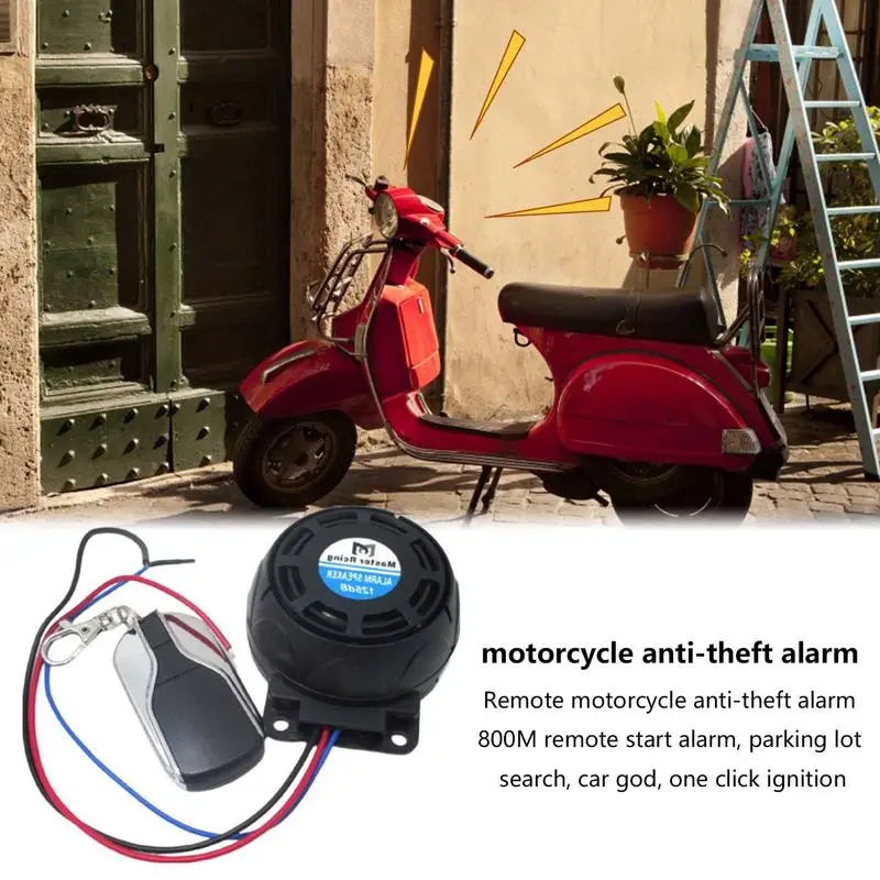 Motorcycle Remote Alarm Anti-Theft Waterproof Motorcycle Remote Control Warner Loud Alarm With High Sensitivity Security System