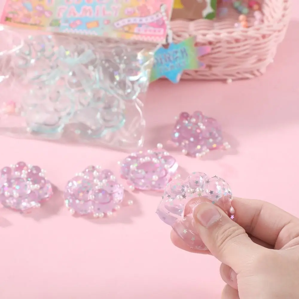 透明猫の足スクイーズおもちゃスパークリングフィジェット猫の足ピンチおもちゃシミュレーションリリーバーミニかわいい感覚おもちゃ