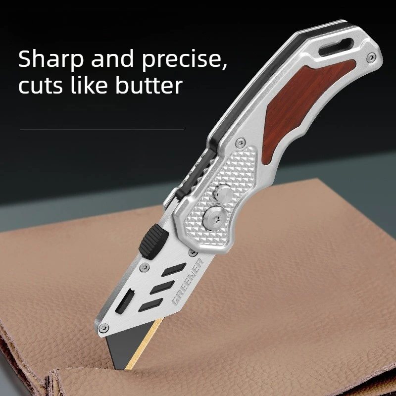1PC Stainless Steel Folding Utility Knife Heavy‑Duty Industrial Cutter Electrician Special Cable Stripping Hand Tools