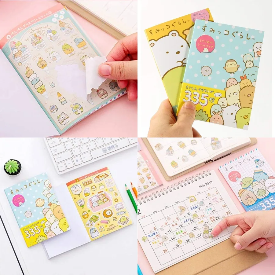 

2 Pack 670 Pieces Cute Cartoon Animals Washi Stickers for Album Decoration Diary and Calendar Design Scrapbook Planning Journal