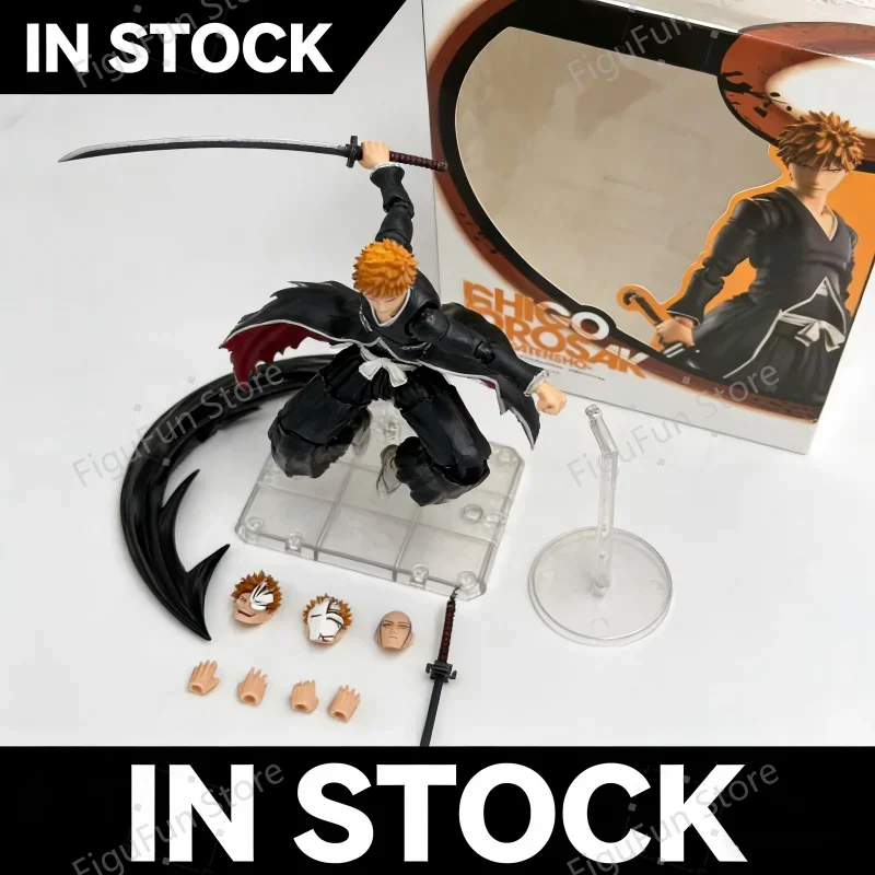 

IN stock Free shipping BLEACH SHFiguart SHF Kurosaki Ichigo Getsugatensho PVC Action Figure Model Collection Doll Toys