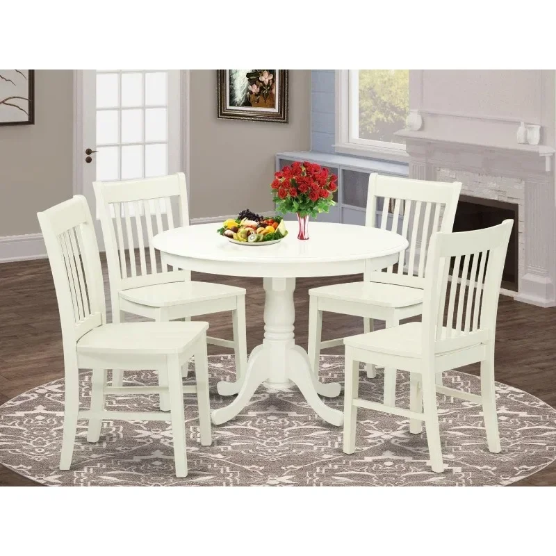 

Piece Dining Table Set for Includes a Round Kitchen Table with Pedestal and Dinette Chairs，easy to assemble