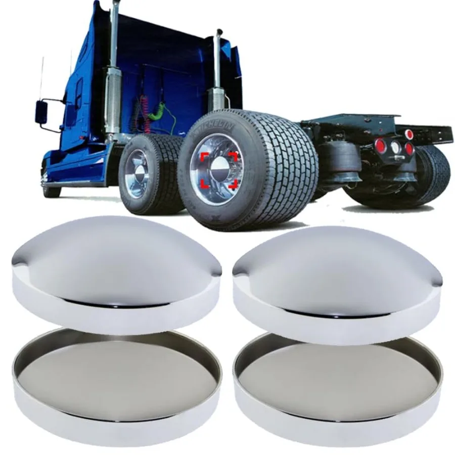 

4 pcs Chrome 8 Inch Hub Dome Metal 8" Semi Truck Hub Covers Axle Cap Covers Set for Semi Truck Hub Covers for Peterbilt Freight