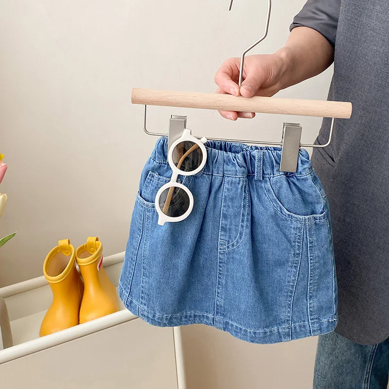 Jupe courte en denim pour filles, robe d'été pour bébé, demi-jupe, mince, style coréen, petits enfants, style étranger, une étape