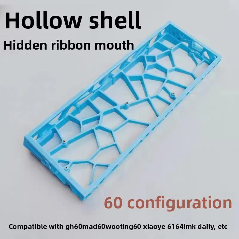 WW60 Hollow Keyboard Case GH60 Hole Solid Blue PC Injection Shell for Mad60/Win60 Wooting60 Magnetic Axis Keyboard Shell PC Gift