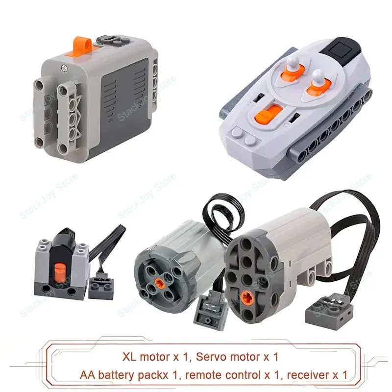 MOC Power Funktionen M/L/XL Motor Batterie Box IR Fernbedienung Empfänger für RC Auto Roboter Modell Bausteine technische Modifizierte Teile