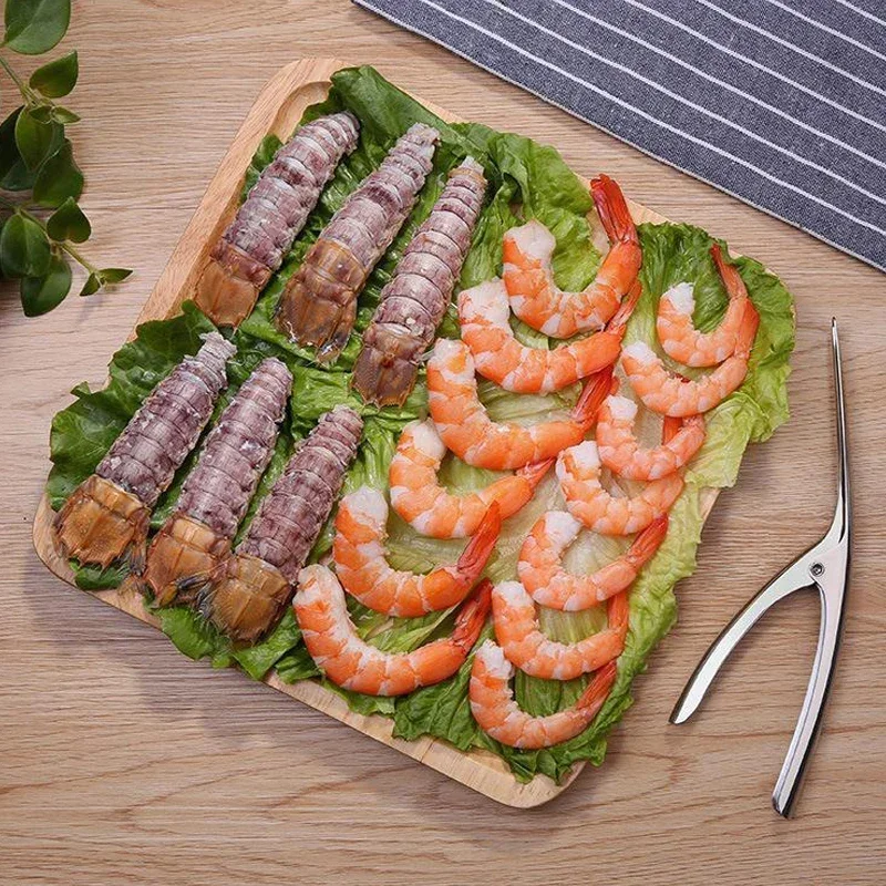 1PC/Stainless Steel Seafood Tools Shrimp Peeler Prawn Line Cutter Cleaning Shrimp Line Cutter Shell Remover Kitchen Accessories